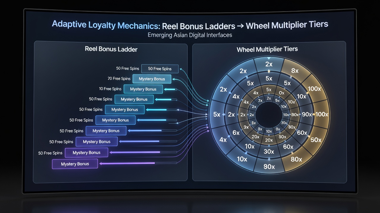 Analytics dashboard displaying loyalty token flows between reel ladders and wheel multipliers