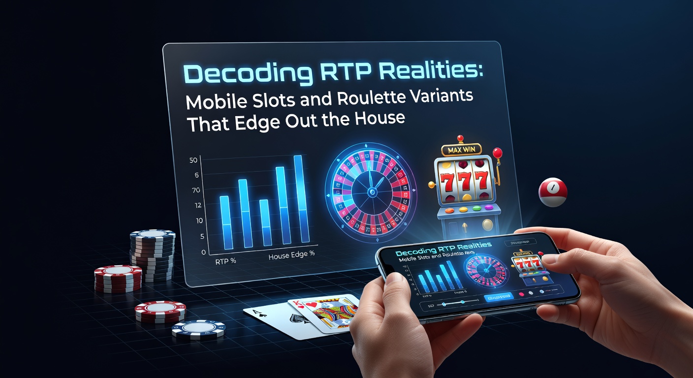 Vibrant mobile slot screen displaying spinning reels with RTP percentage highlighted, alongside roulette wheel on a touchscreen device