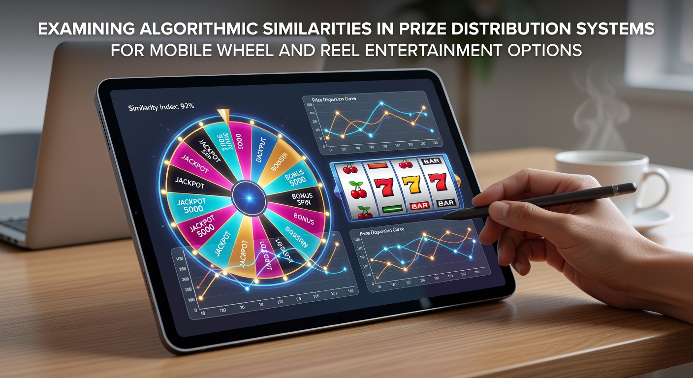 Mobile wheel and reel game interfaces showing prize distribution elements on smartphone screens