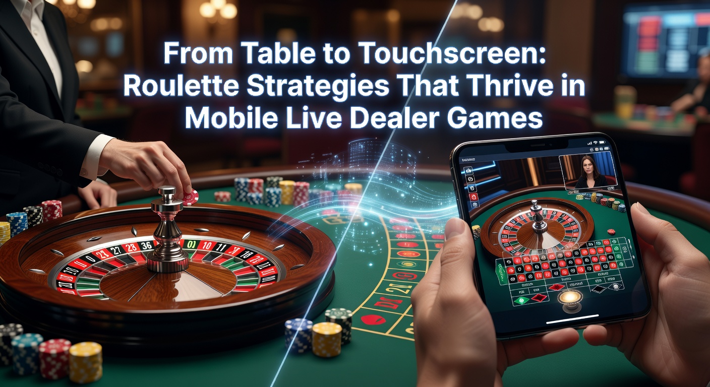 A sleek mobile device displaying a live dealer roulette table with the wheel spinning and chips placed via touch interface