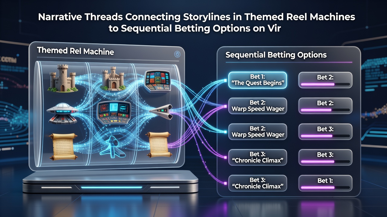 Virtual wheel interface displaying sequential betting tiers influenced by prior reel machine storyline progress