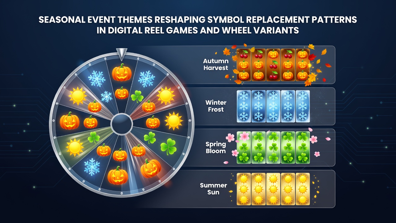 Wheel variant interface with seasonal segment replacements in a digital casino environment